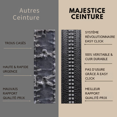 CEINTURE MAJESTIQUE : Ceinture automatique en cuir a clique simple pour femme