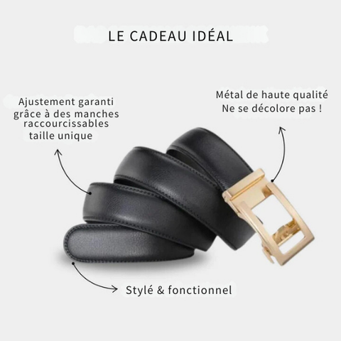 CEINTURE MAJESTIQUE : Ceinture automatique en cuir a clique simple pour femme