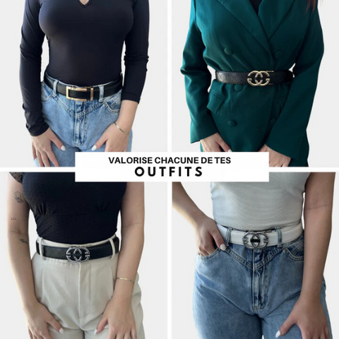 CEINTURE MAJESTIQUE : Ceinture automatique en cuir a clique simple pour femme