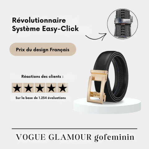 CEINTURE MAJESTIQUE : Ceinture automatique en cuir a clique simple pour femme